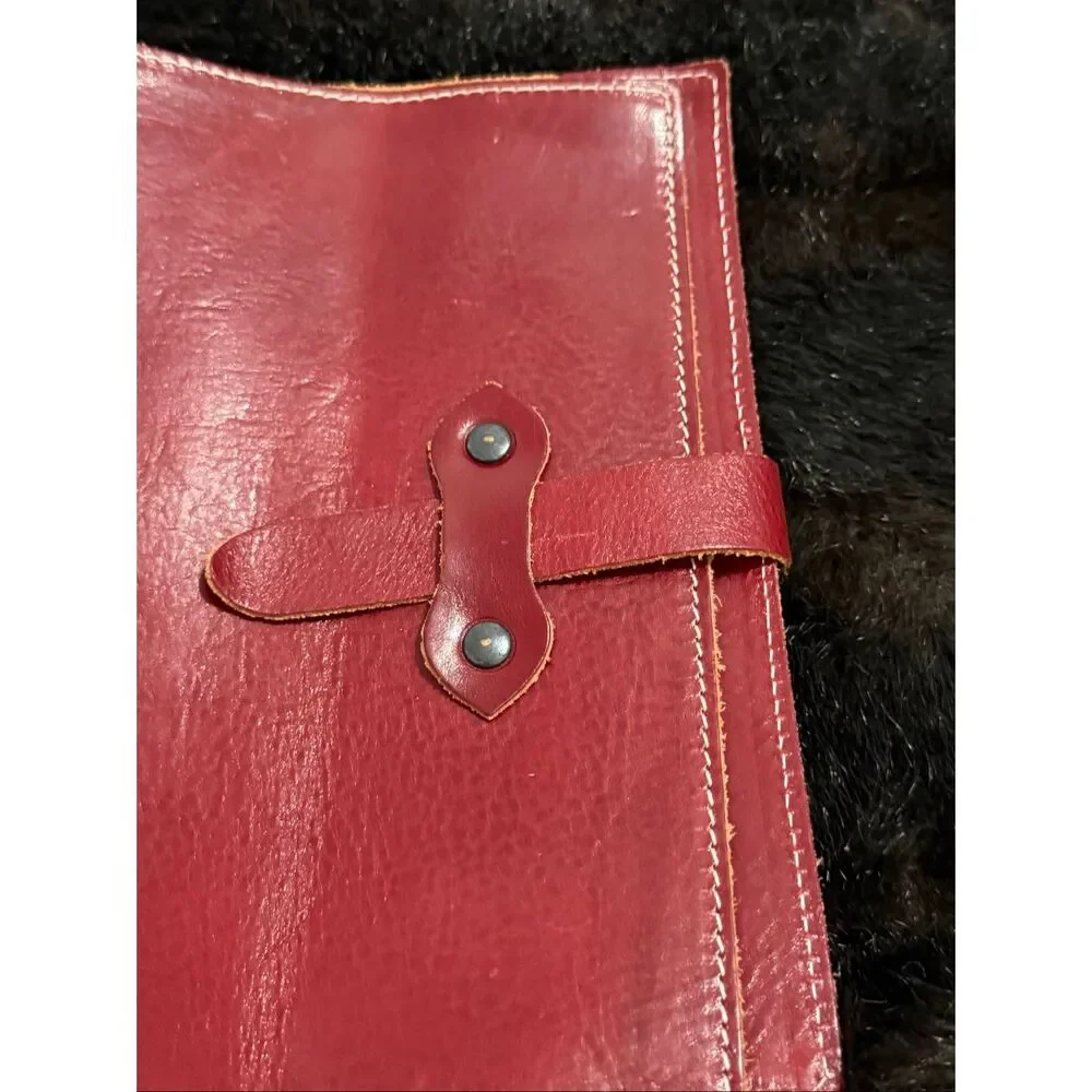 Leather Home Office Planner - Red